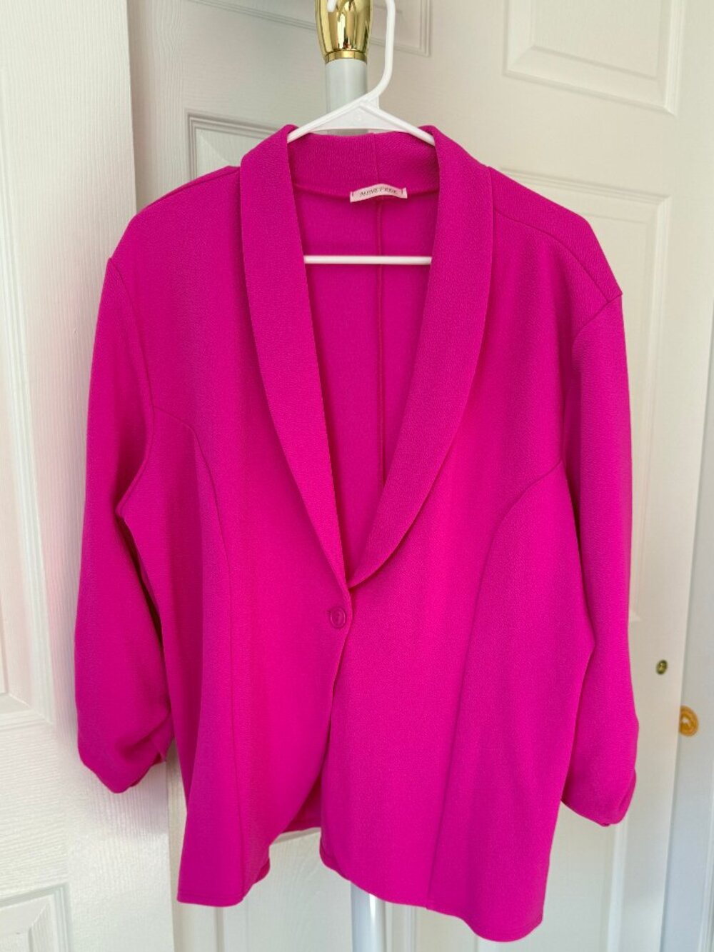MINEFREE Hot Pink Blazer Single Button Jacket 3XL